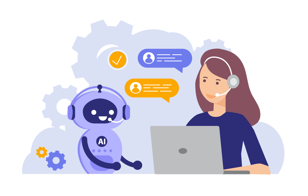 AIを活用したオペレーターのイラスト