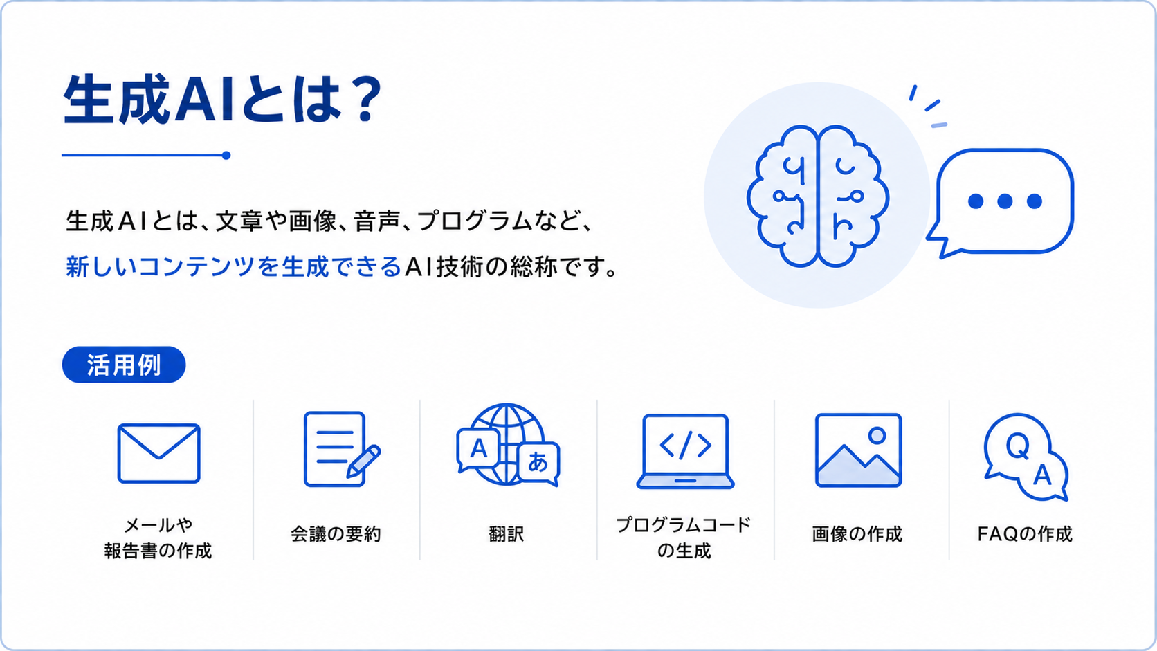 生成AIの活用例の図